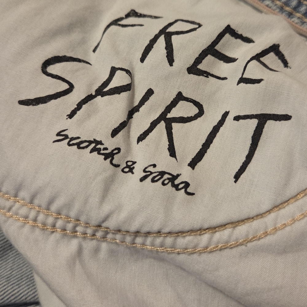 Scotch & SODA The Sky High Waist Straight Wide Leg Jeans Stone Wash Blue 10 / 30 - Picture 10 of 12